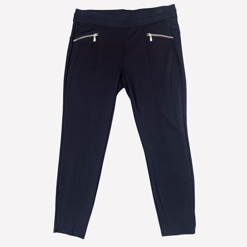Maurice’s Black Skinny Ankle Pull On Pants Leggings Zipper‎ Detailing Sz M Short - Picture 5 of 14